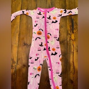 Little Sleepies Pink Halloween Kids Footie